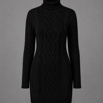 Amelia | Cable Knit Turtleneck Mini Dress