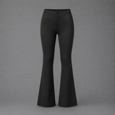 Olivia | Faux Leather High Waist Flare Trousers