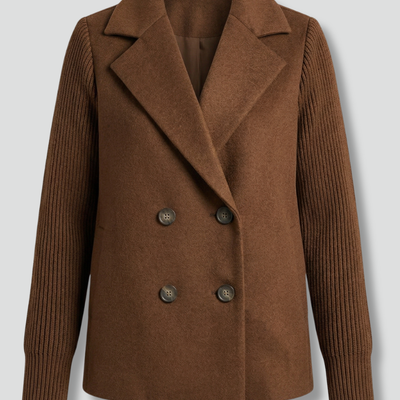 Avery | Women Coat Knit Sleeve Double-Breasted