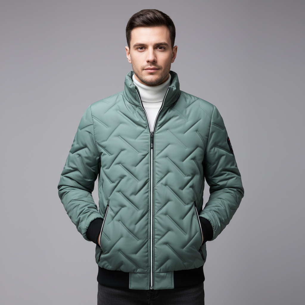 Stanley mens geometric quilted puffer jacket