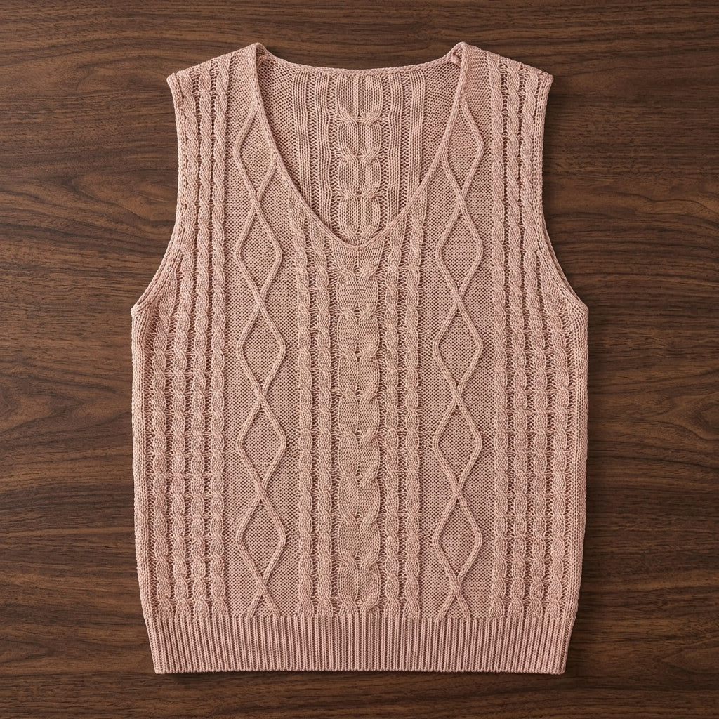 Rosa | Cable Knit Tank Top V-Neck