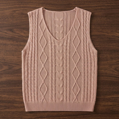 Rosa | Cable Knit Tank Top V-Neck