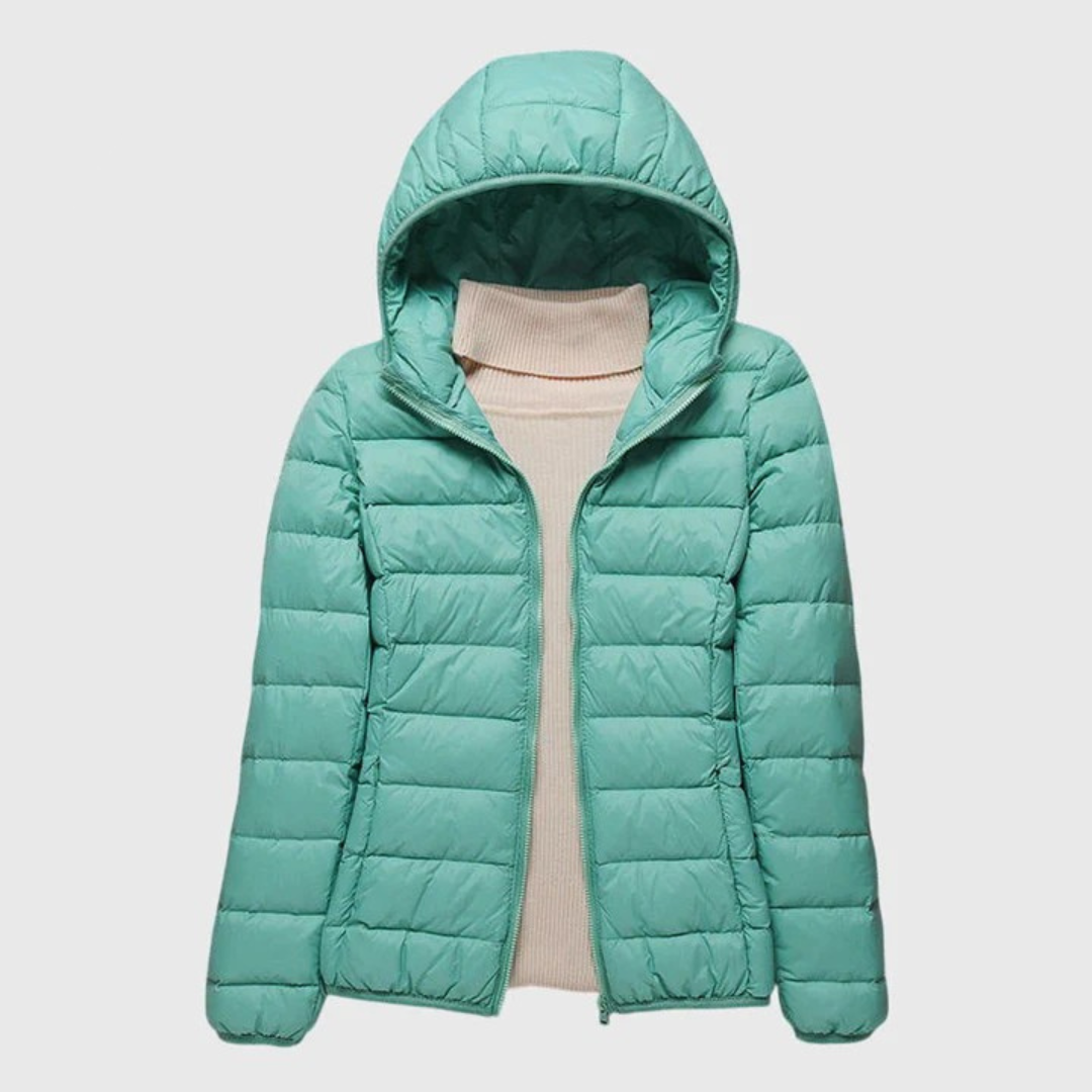 Sophia | Zip Hooded Quilted Puffer Jacket
