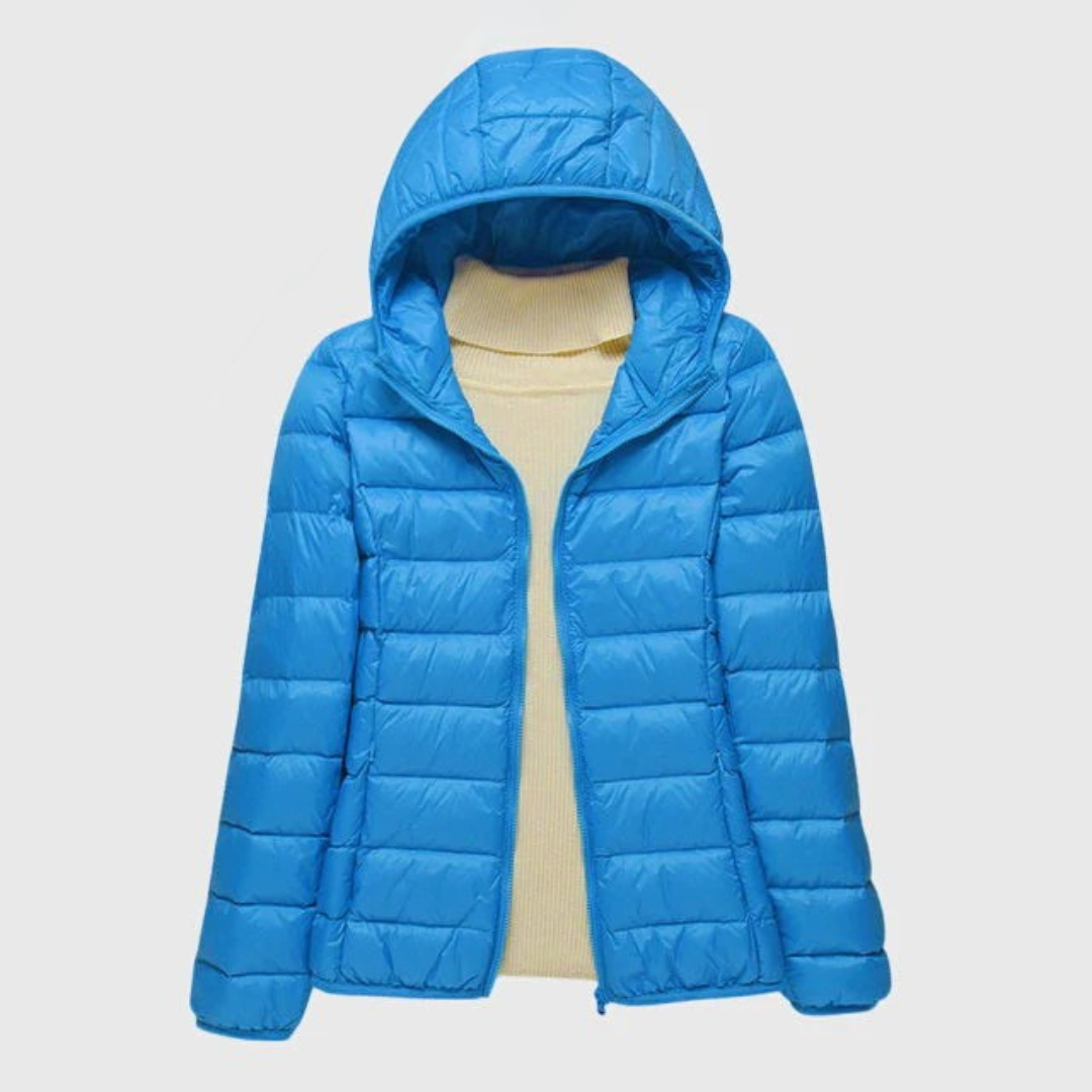 Sophia | Zip Hooded Quilted Puffer Jacket