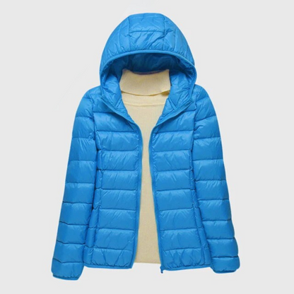 Sophia | Zip Hooded Quilted Puffer Jacket