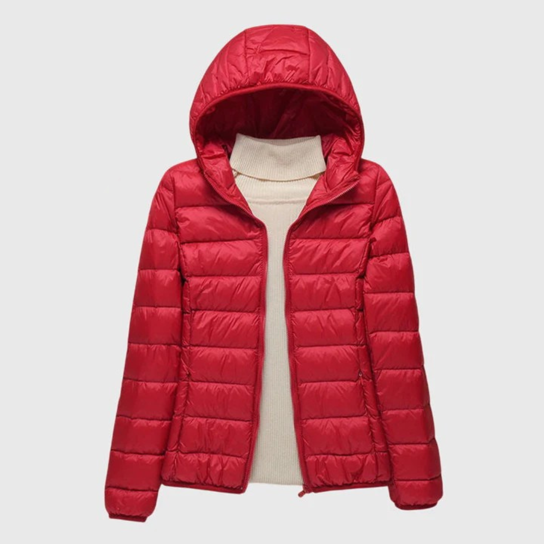 Sophia | Zip Hooded Quilted Puffer Jacket