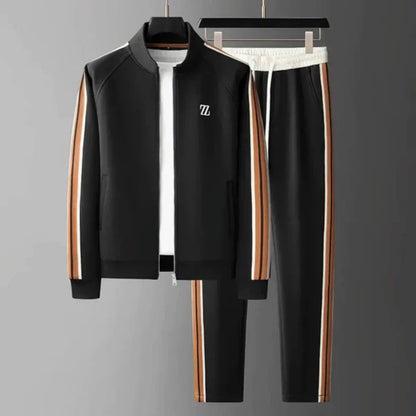 Oscar mens zip tracksuit with stripes