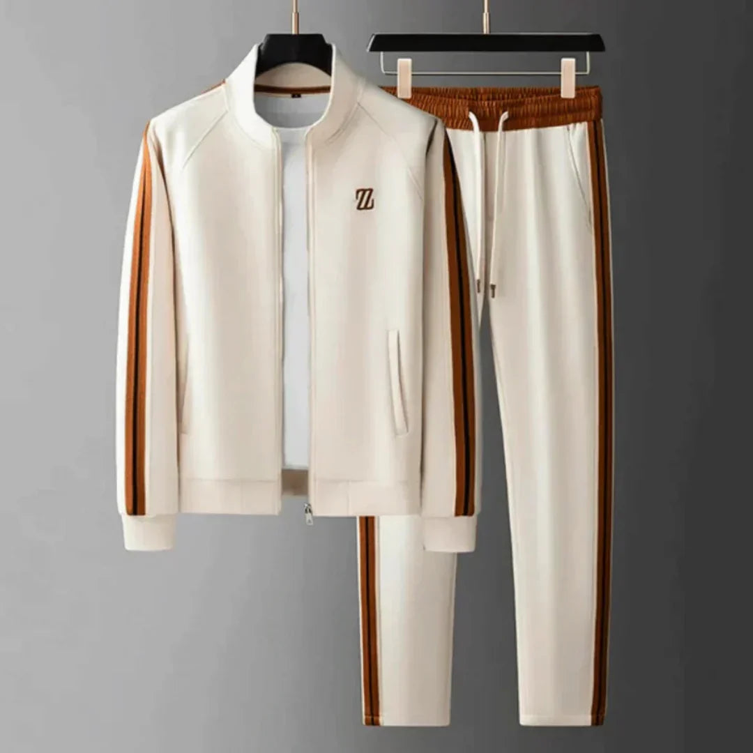 Oscar mens zip tracksuit with stripes