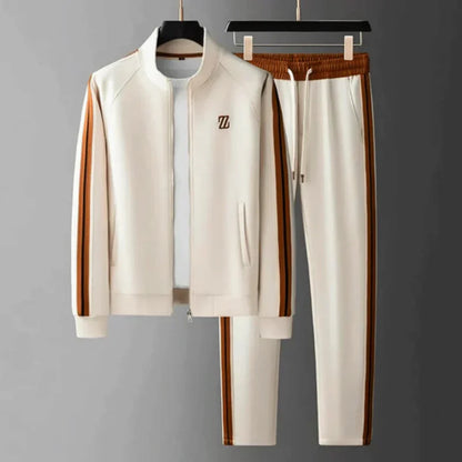 Oscar mens zip tracksuit with stripes