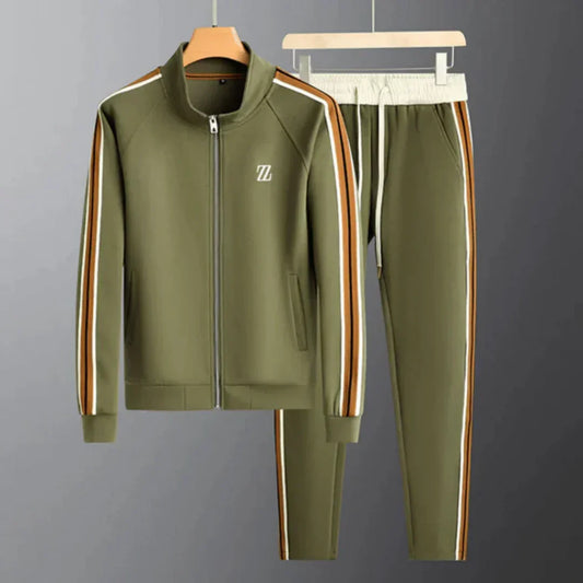 Oscar mens zip tracksuit with stripes