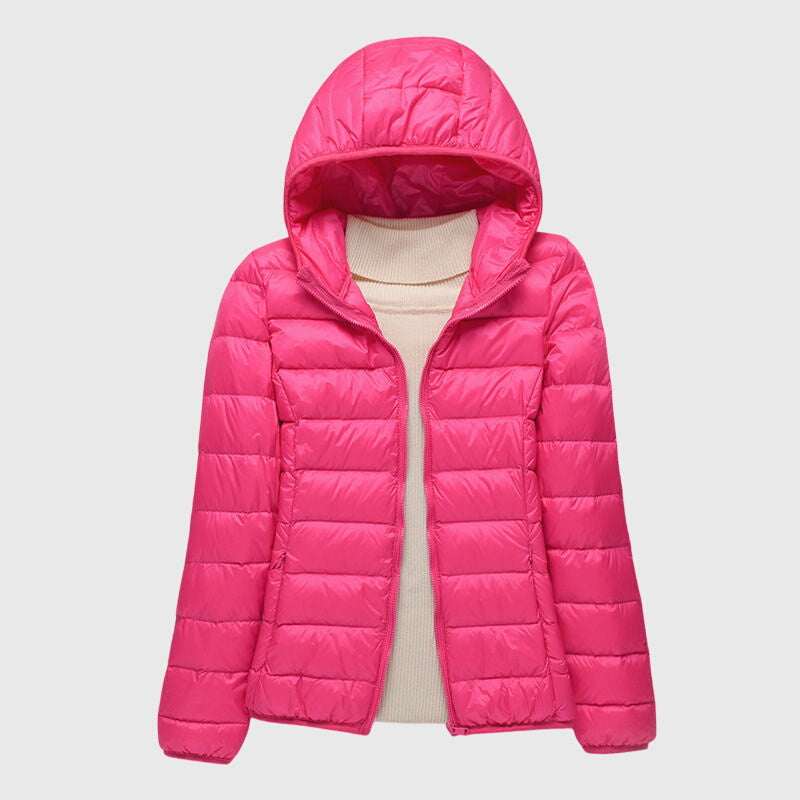 Maeve womens hooded quilted puffer jacket