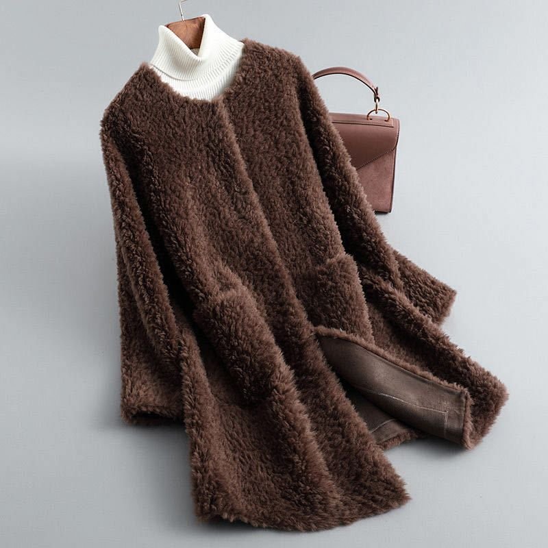 Cressida womens faux fur teddy coat