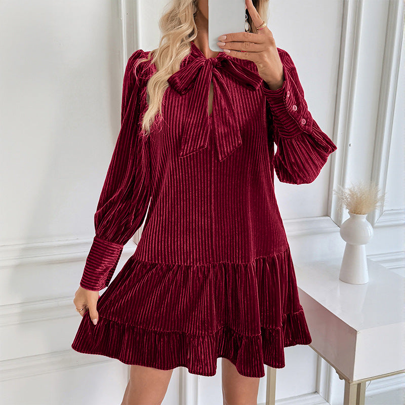 Rosie | Velvet Long Sleeve Mini Dress