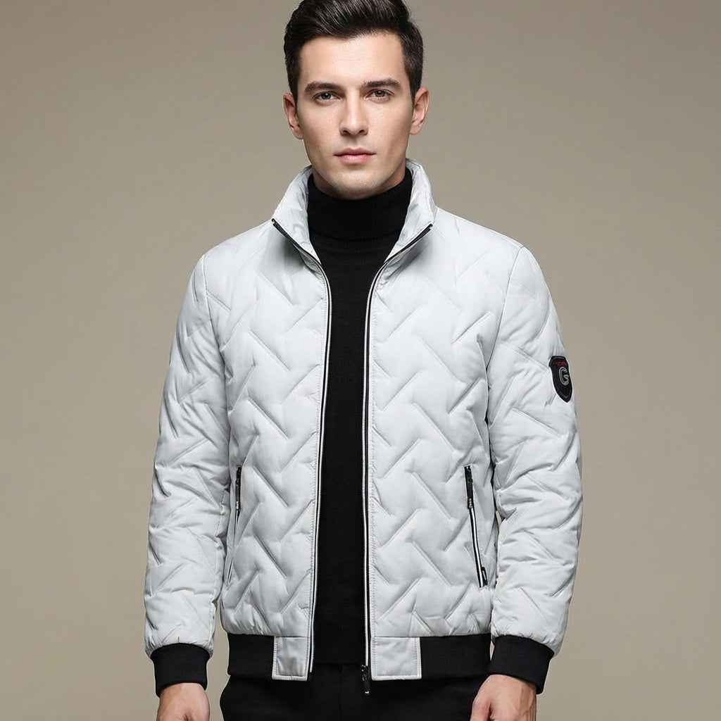 Stanley mens geometric quilted puffer jacket