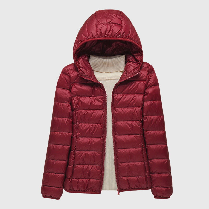 Maeve womens hooded quilted puffer jacket