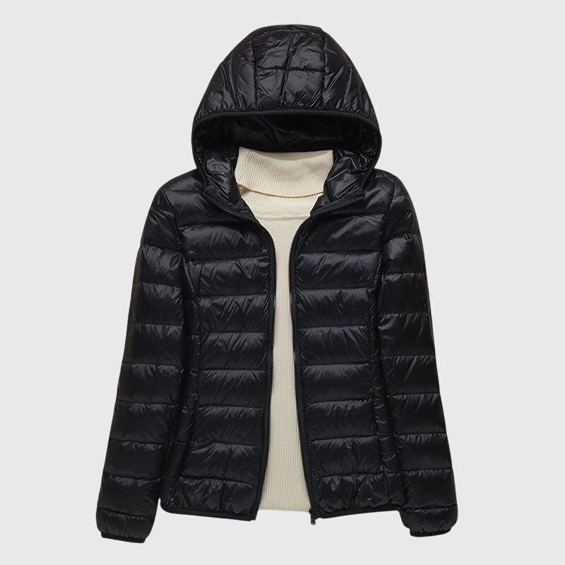 Maeve womens hooded quilted puffer jacket
