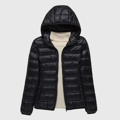 Maeve womens hooded quilted puffer jacket