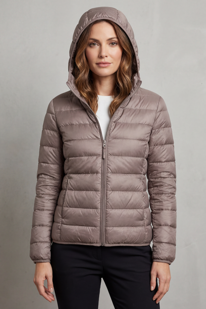 Florence womens quilted hooded puffer jacket