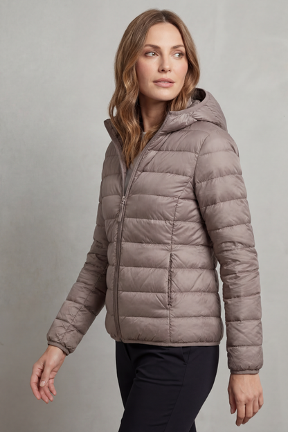 Florence womens quilted hooded puffer jacket