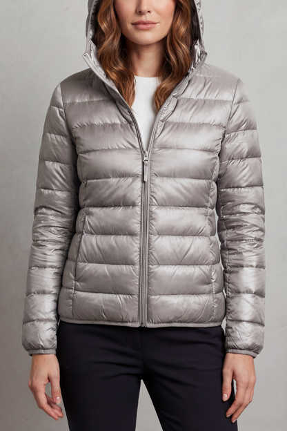 Florence womens quilted hooded puffer jacket