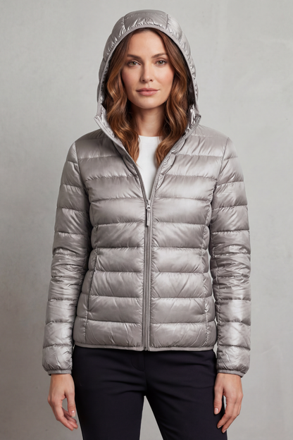 Pippa | Quilted Hooded Puffer Jacket Fitted Zip