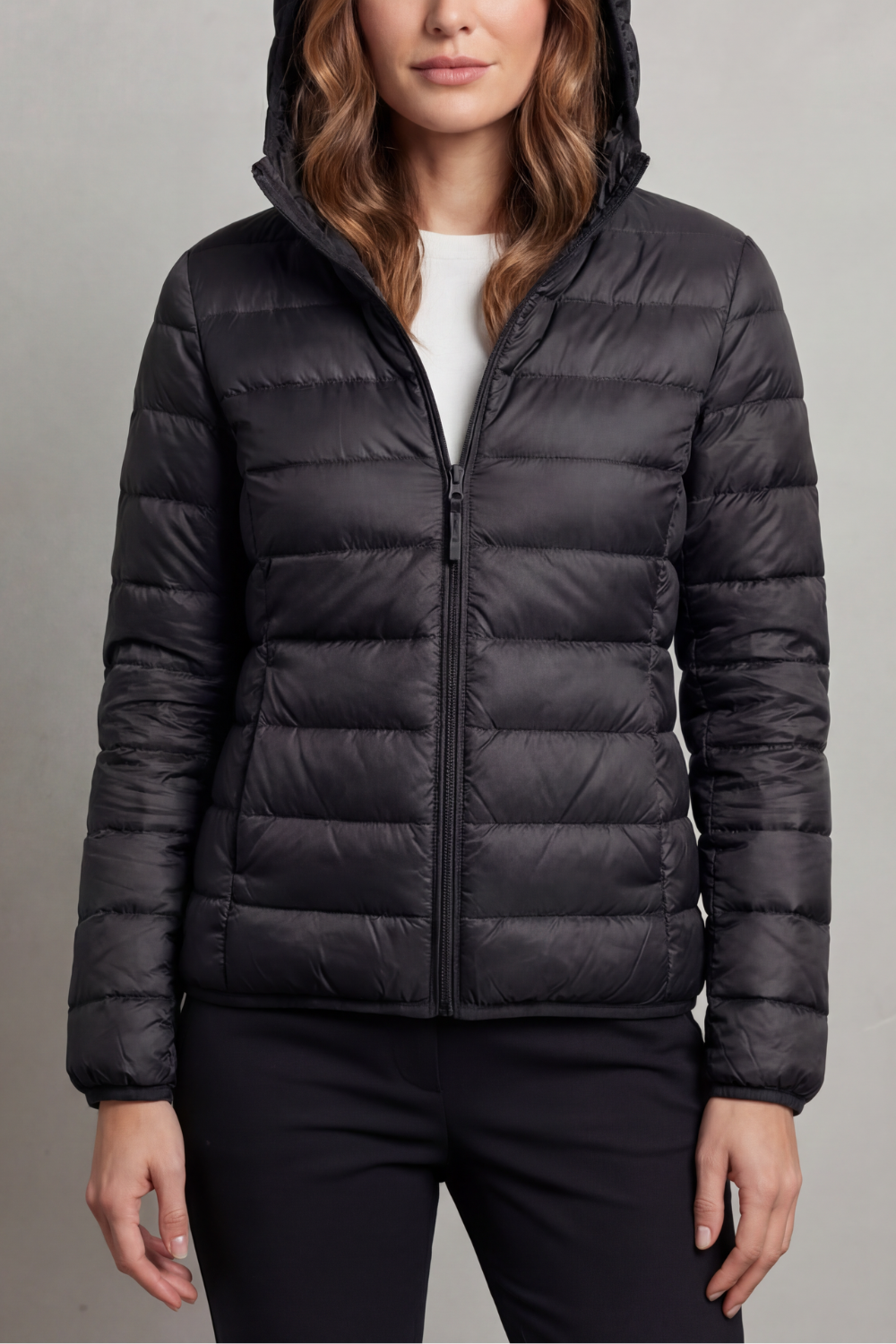 Pippa | Quilted Hooded Puffer Jacket Fitted Zip