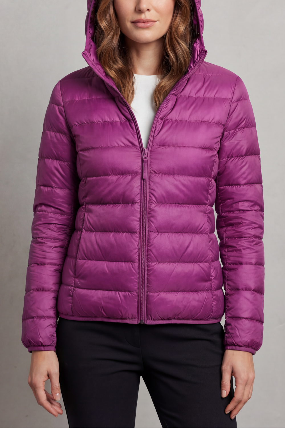 Pippa | Quilted Hooded Puffer Jacket Fitted Zip