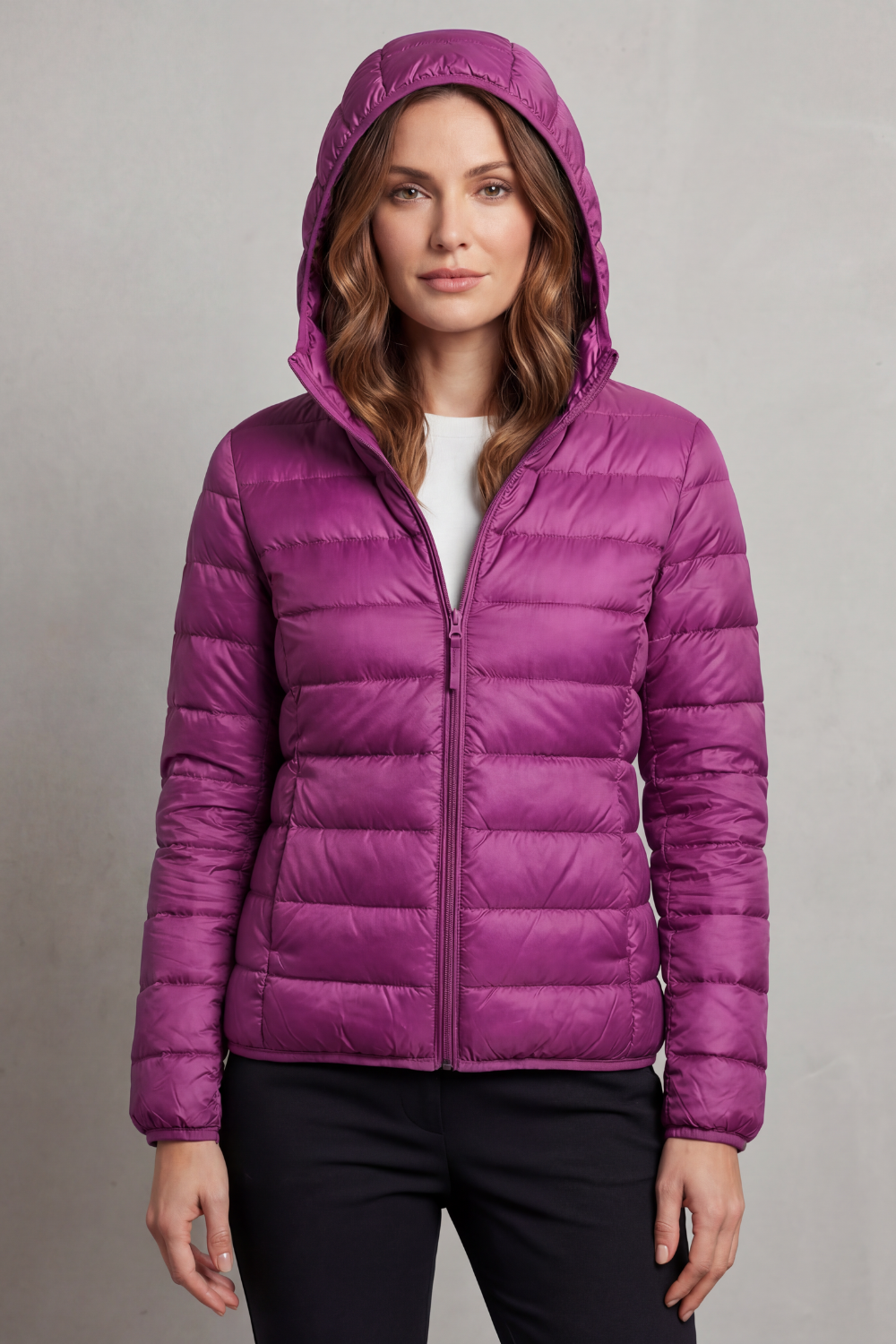 Pippa | Quilted Hooded Puffer Jacket Fitted Zip