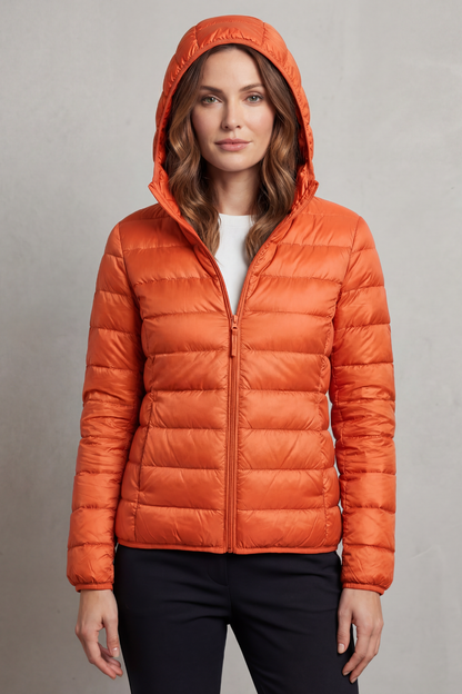 Pippa | Quilted Hooded Puffer Jacket Fitted Zip