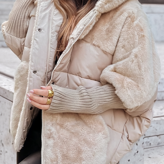 Grace womens oversized faux fur puffer jacket