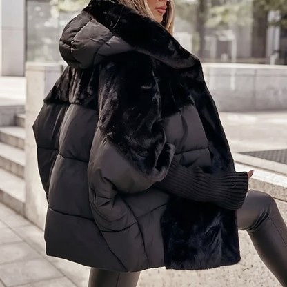 Grace womens oversized faux fur puffer jacket