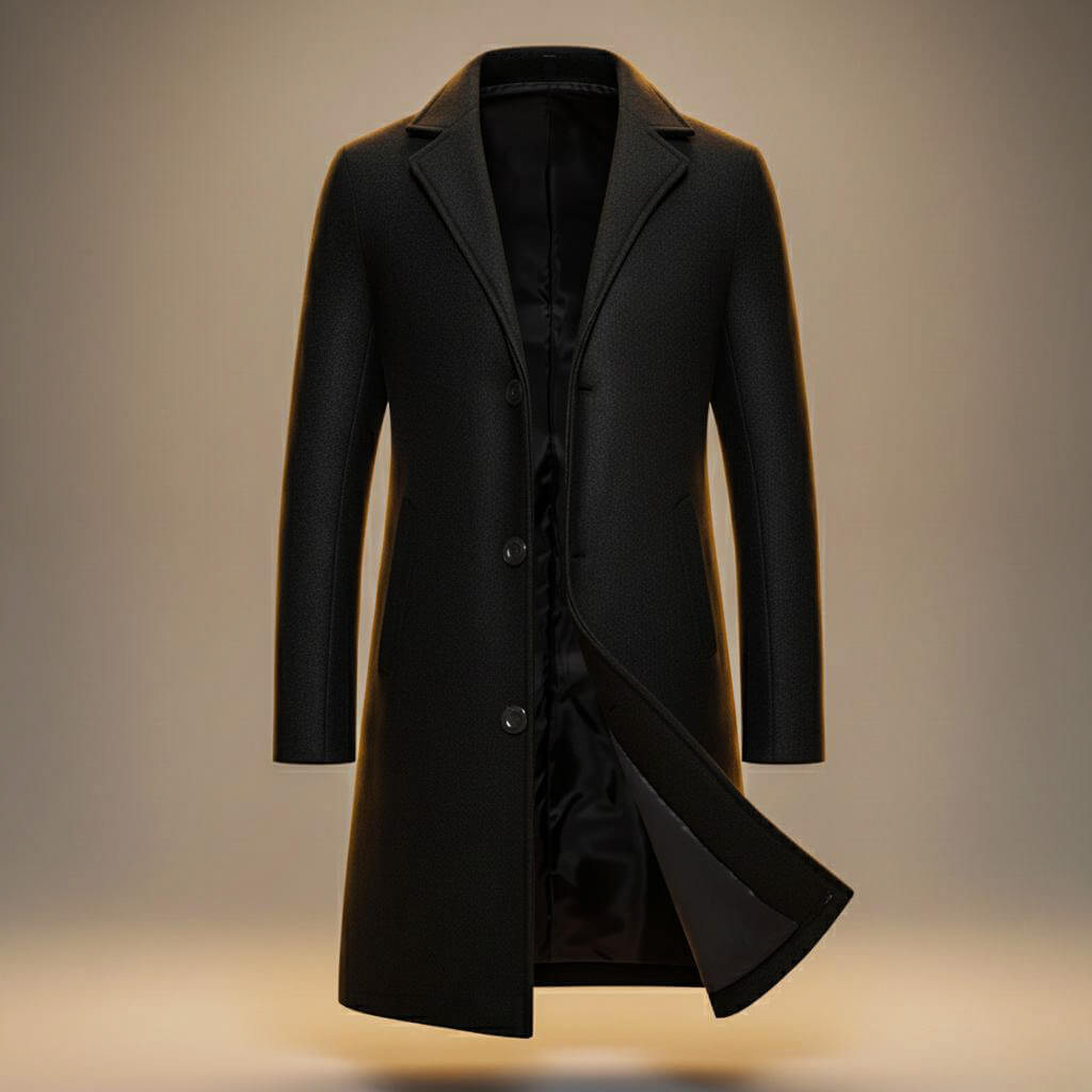 Ollie | Wool Blend Fitted Single-Breasted Overcoat