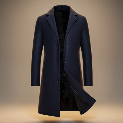 Ollie | Wool Blend Fitted Single-Breasted Overcoat