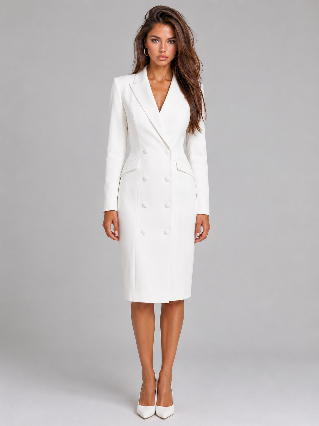 Amelia | Two-Button Longline Tailored Jacket Frock for Her