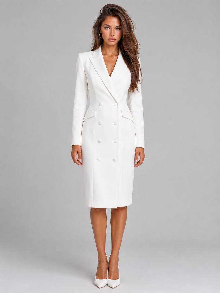 Amelia | Two-Button Longline Tailored Jacket Frock for Her