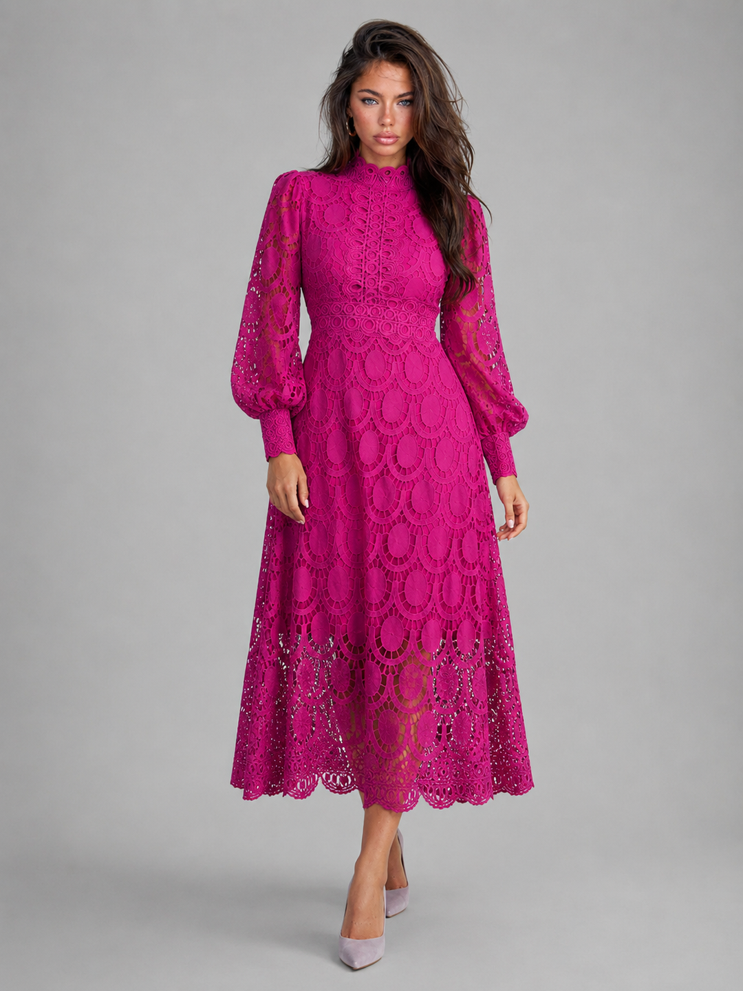 Alice | Wedding Guest Lace Midi Dress