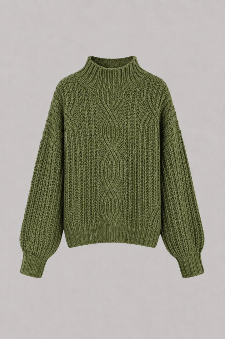 Amelia | Cable Knit Mock Neck Jumper