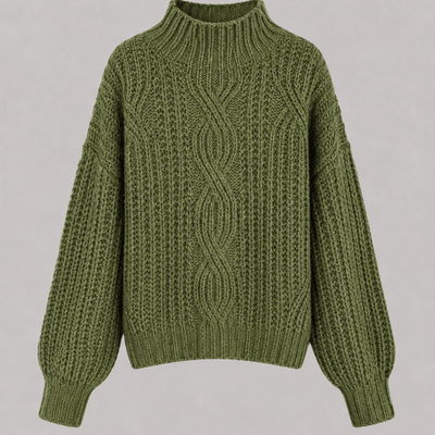 Amelia | Cable Knit Mock Neck Jumper