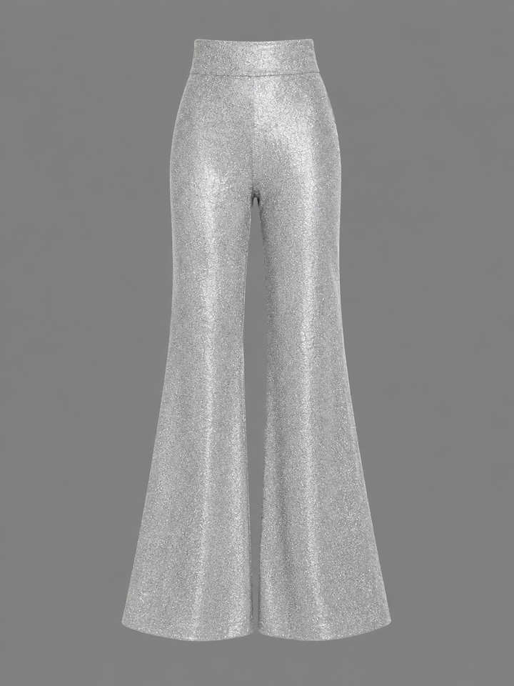 Womens glitter wide-leg trousers, view 1