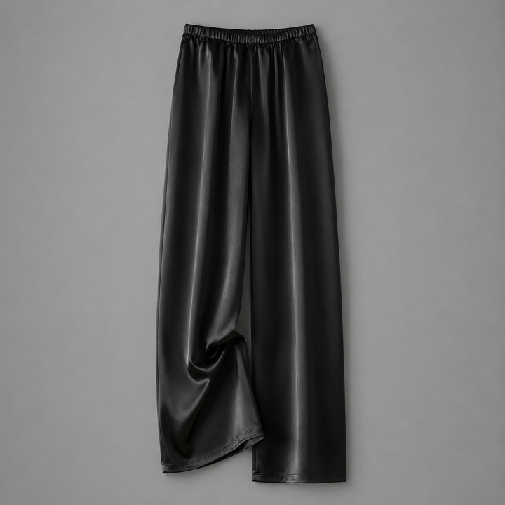 Womens wide leg satin trousers, view 1