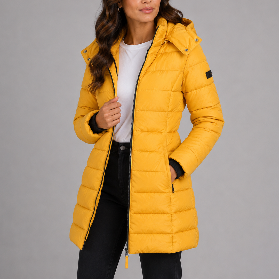 Harriet womens quilted hooded puffer coat