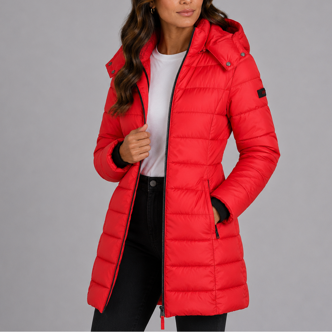 Harriet womens quilted hooded puffer coat