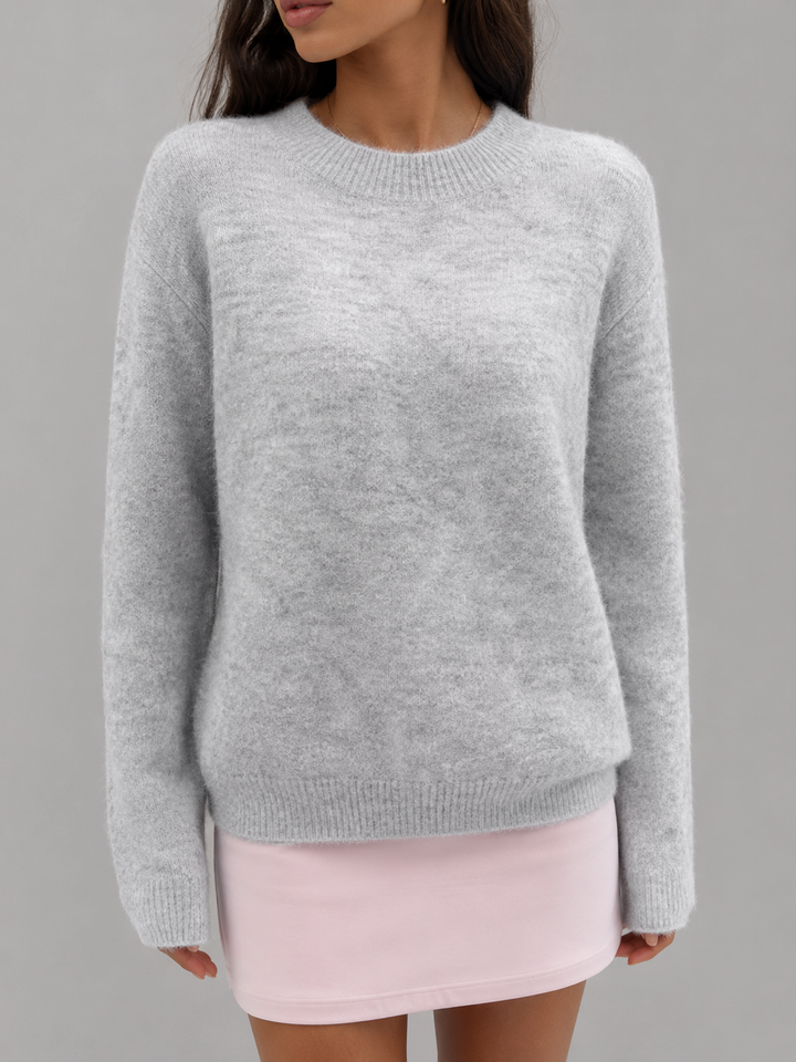 Womens soft knit crew neck jumper, view 2