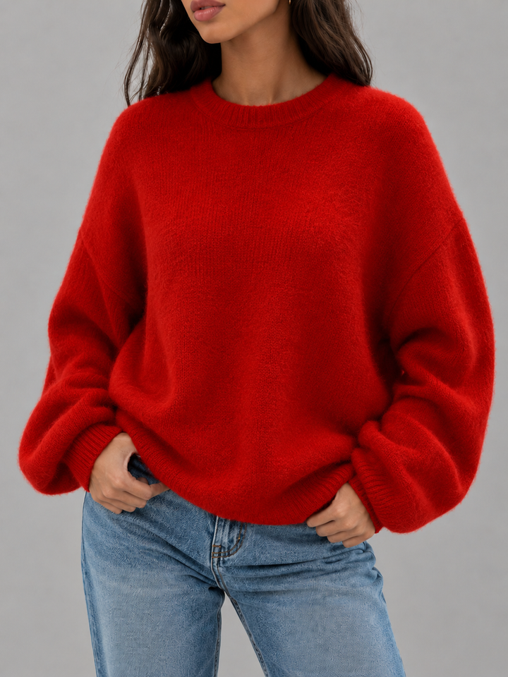 Womens soft knit crew neck jumper, view 5