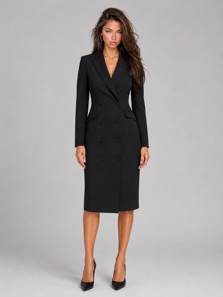Amelia | Two-Button Longline Tailored Jacket Frock for Her