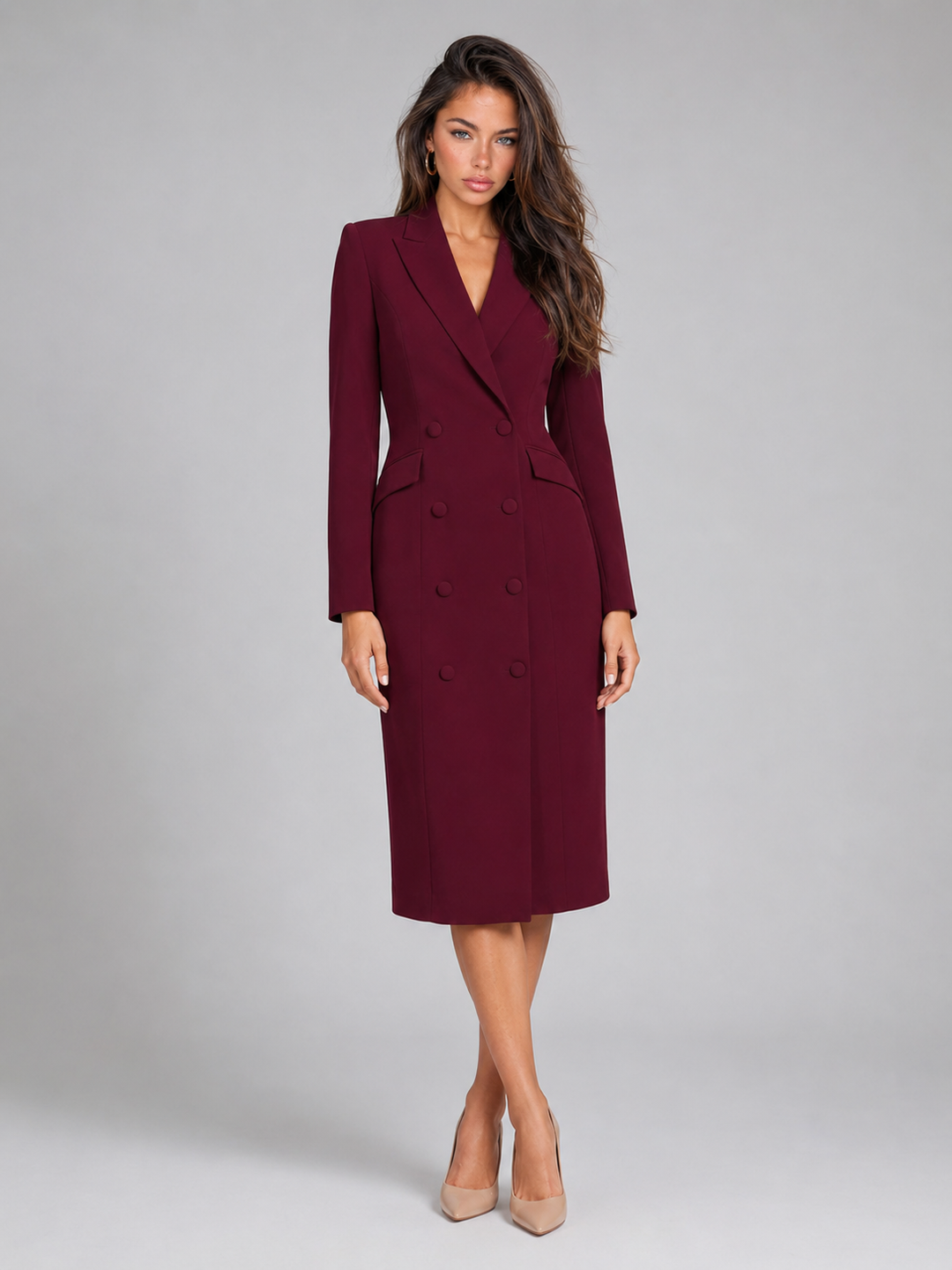 Amelia | Two-Button Longline Tailored Jacket Frock for Her