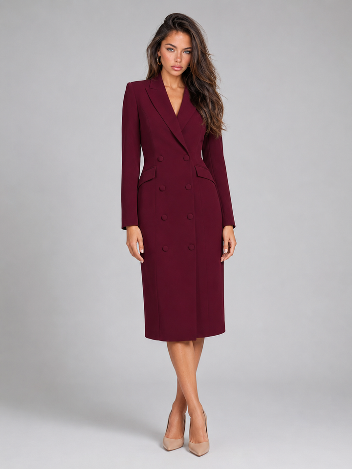 Amelia | Two-Button Longline Tailored Jacket Frock for Her