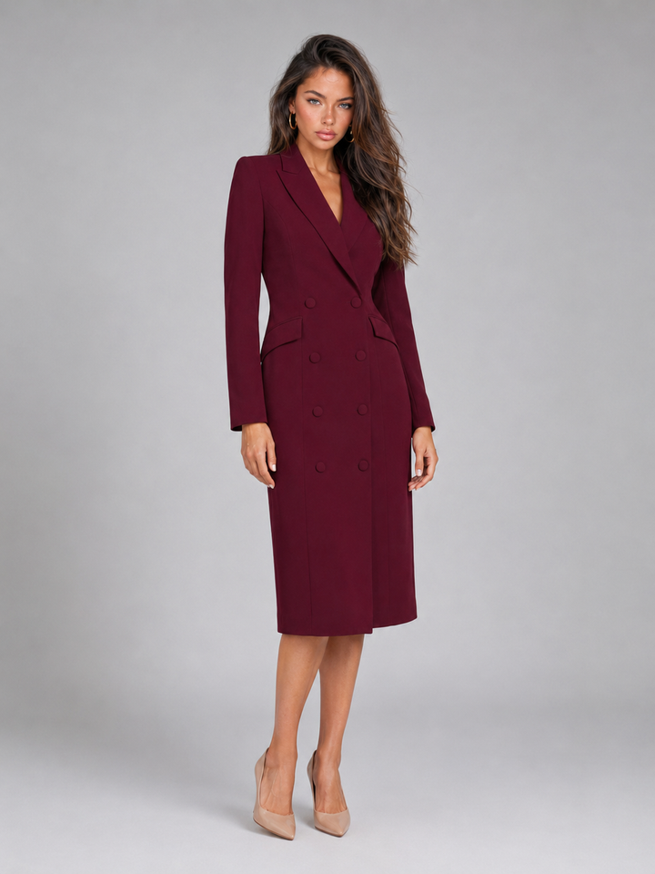 Amelia | Two-Button Longline Tailored Jacket Frock for Her