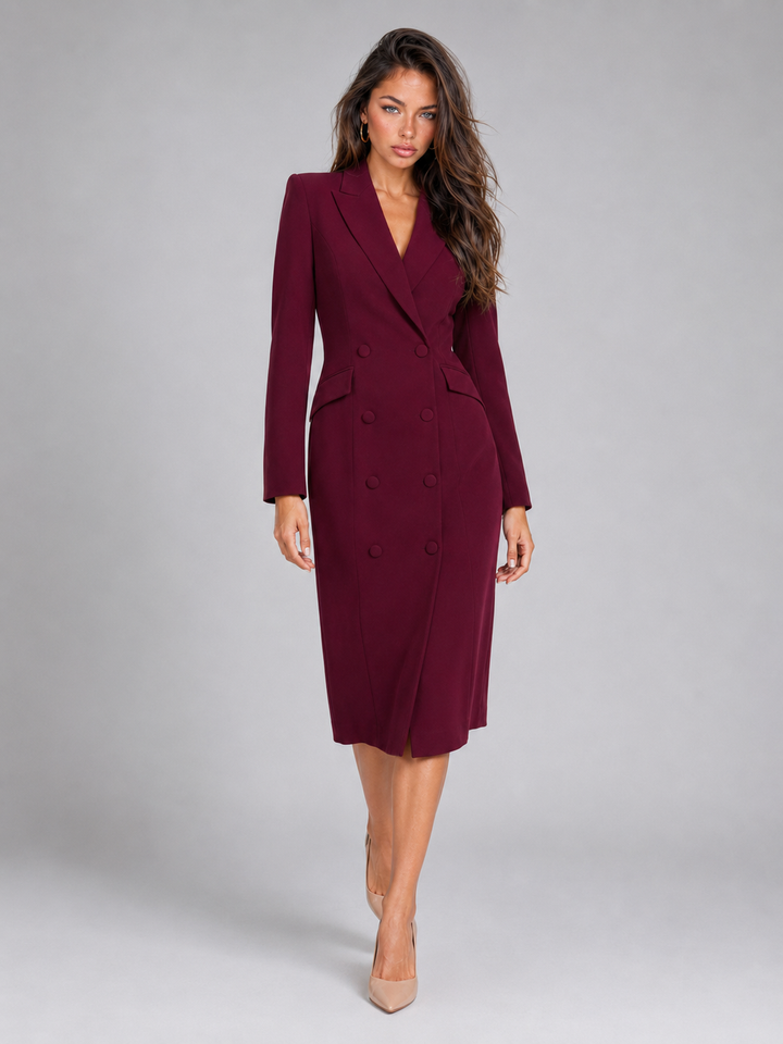 Amelia | Two-Button Longline Tailored Jacket Frock for Her