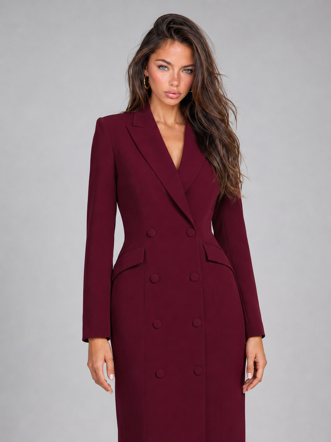 Amelia | Two-Button Longline Tailored Jacket Frock for Her